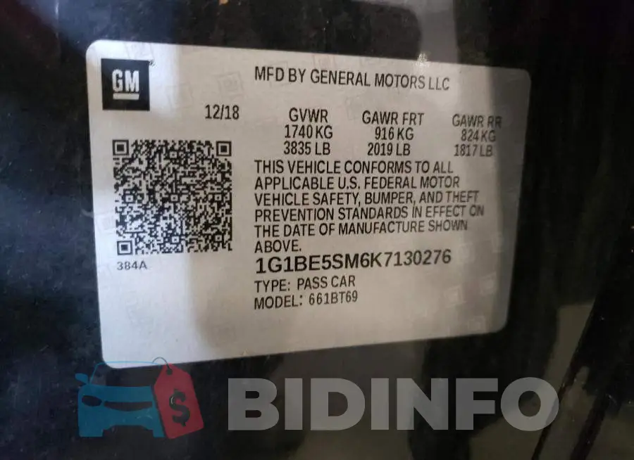 1G1BE5SM6K7130276 Photo# 12