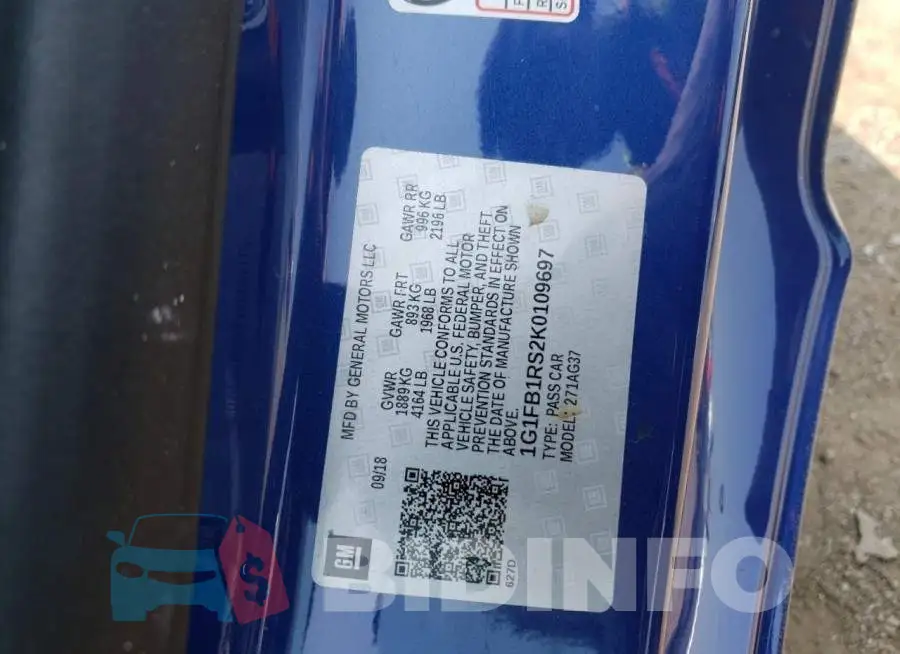 1G1FB1RS2K0109697 Photo# 12
