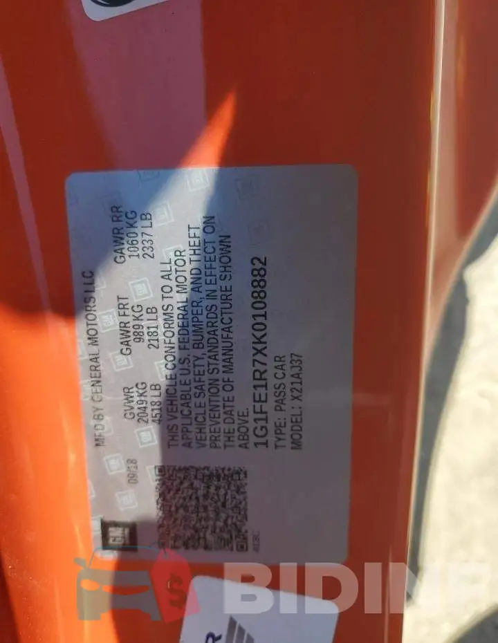 1G1FE1R7XK0108882 Photo# 12