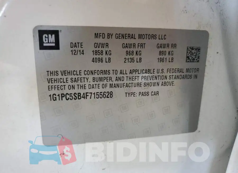 1G1PC5SB4F7155628 Photo# 12