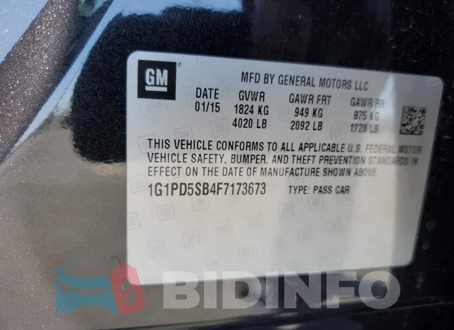 1G1PD5SB4F7173673 Photo# 12
