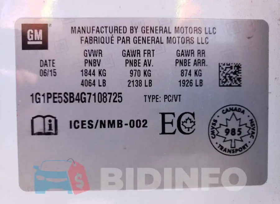 1G1PE5SB4G7108725 Photo# 13