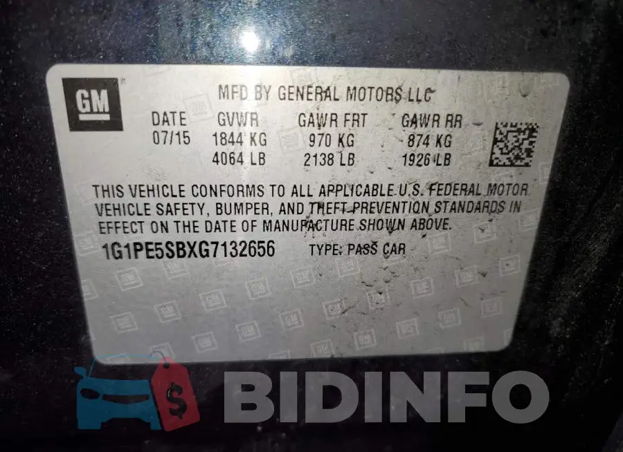 1G1PE5SBXG7132656 Photo# 13