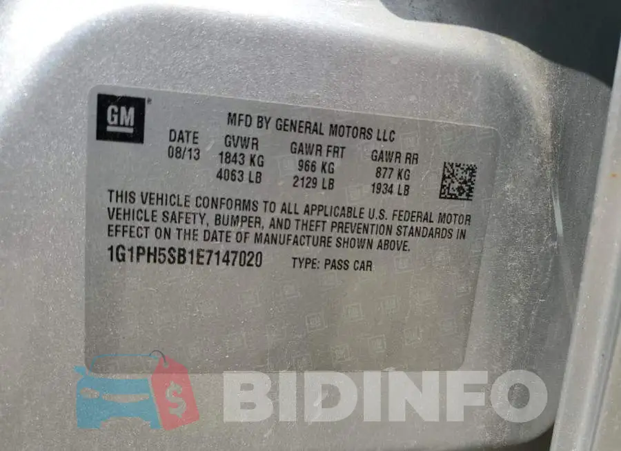 1G1PH5SB1E7147020 Photo# 12