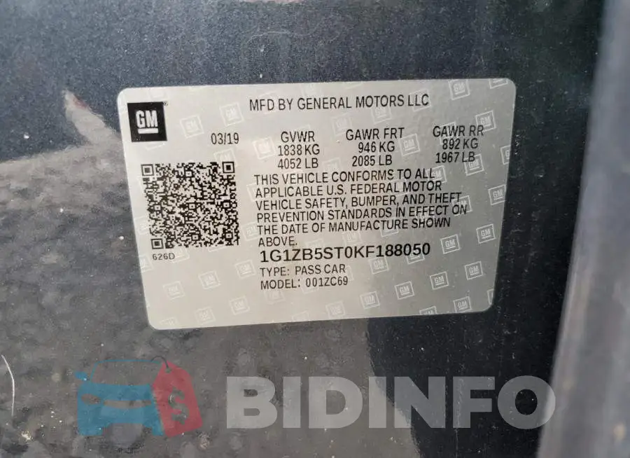 1G1ZB5ST0KF188050 Photo# 12