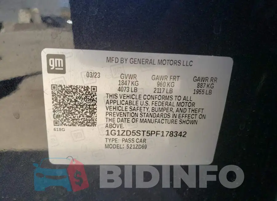 1G1ZD5ST5PF178342 Photo# 12