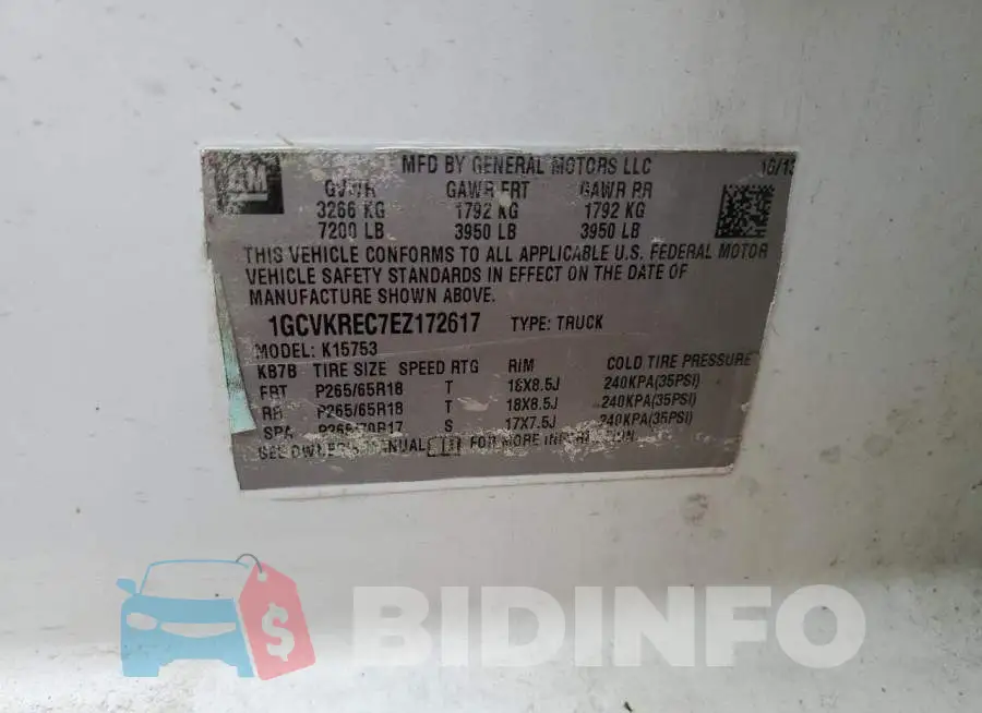 1GCVKREC7EZ172617 Photo# 12