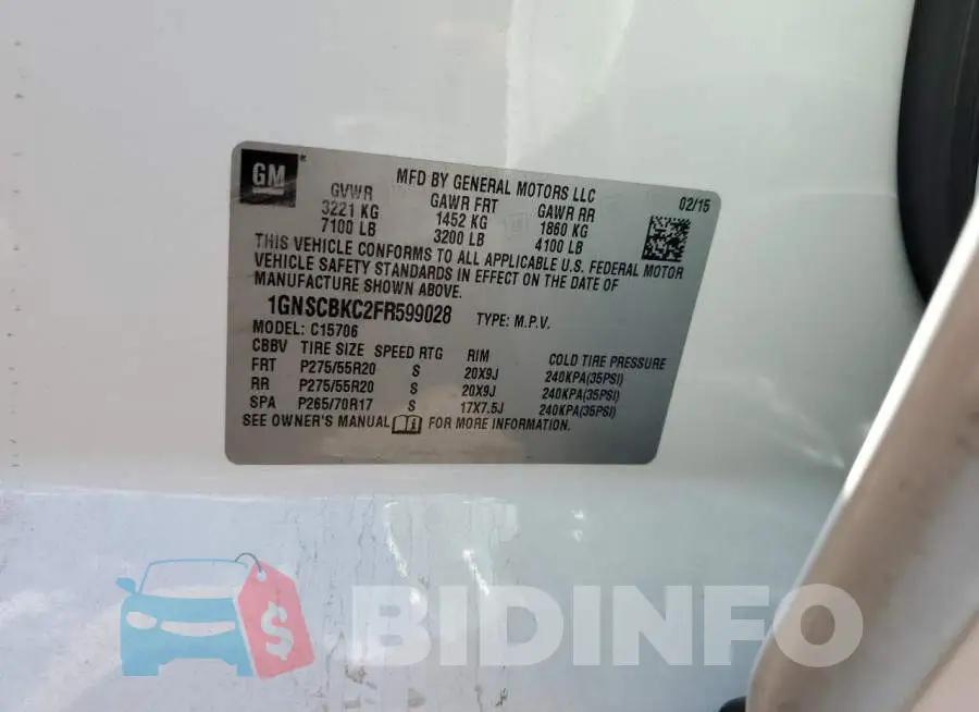 1GNSCBKC2FR599028 Photo# 13