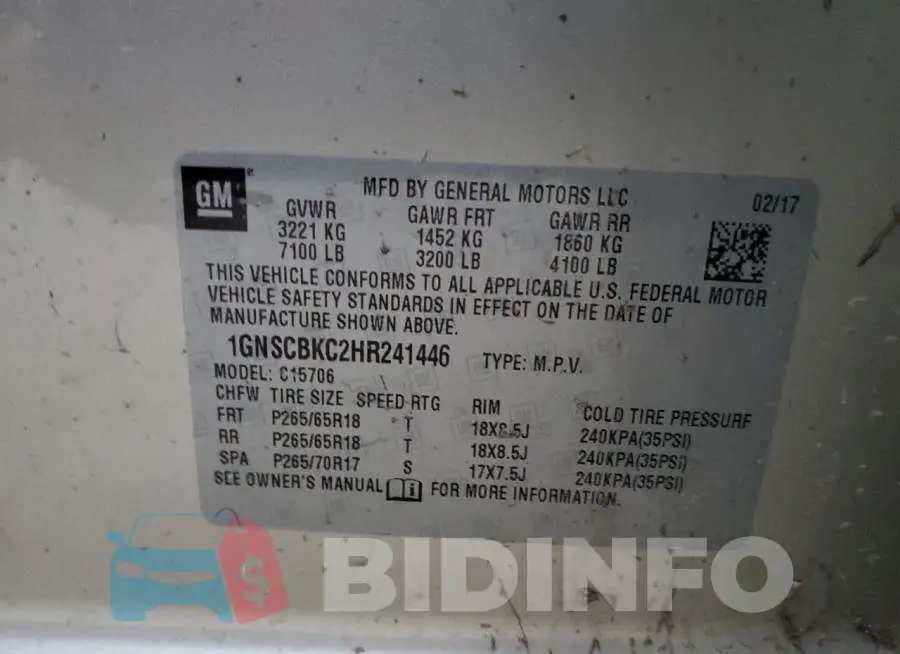 1GNSCBKC2HR241446 Photo# 13
