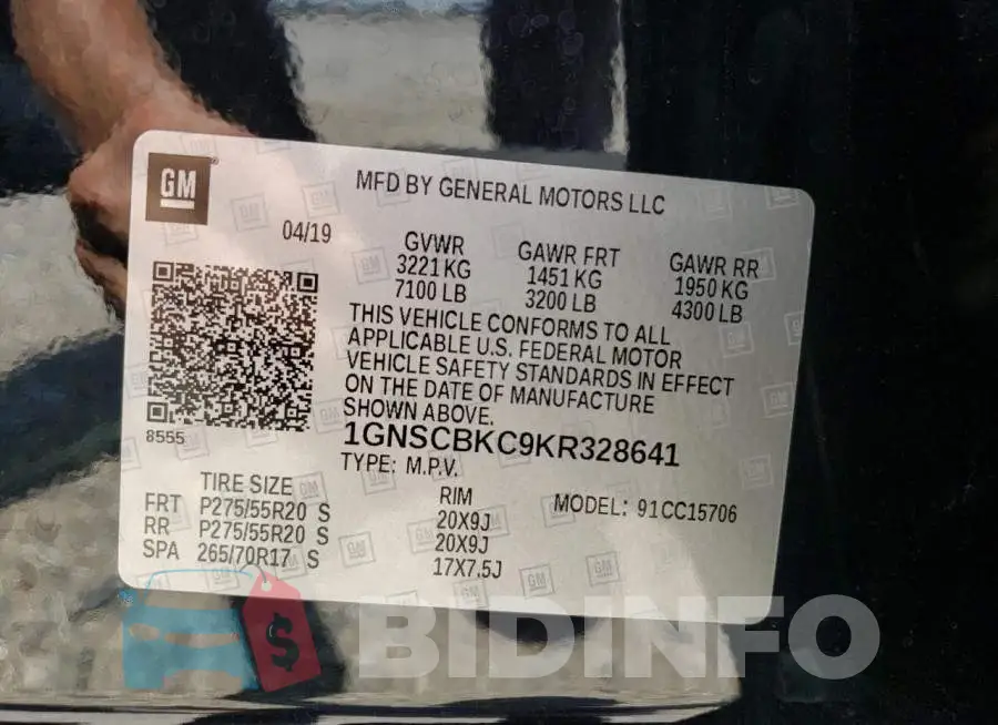 1GNSCBKC9KR328641 Photo# 14