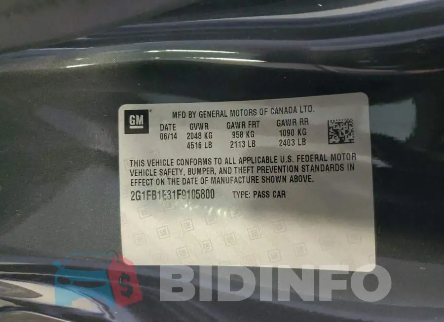 2G1FB1E31F9105800 Photo# 12