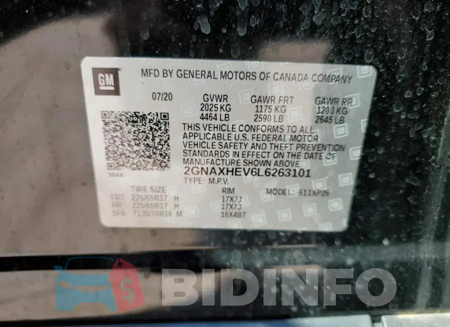 2GNAXHEV6L6263101 Photo# 13