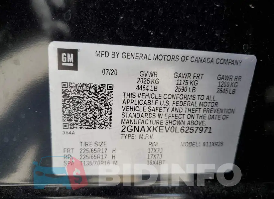 2GNAXKEV0L6257971 Photo# 12