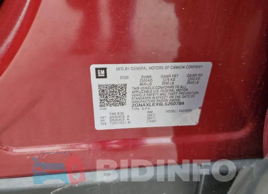 2GNAXLEX6L6260784 Photo# 12