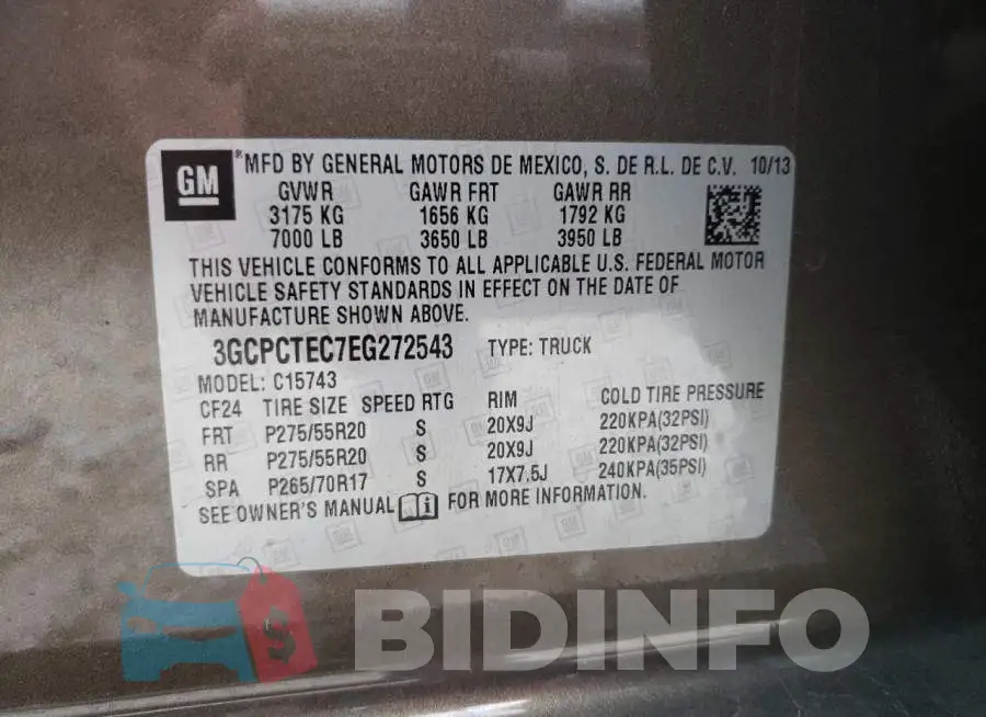 3GCPCTEC7EG272543 Photo# 12