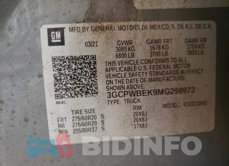 3GCPWBEK9MG298973 Photo# 12