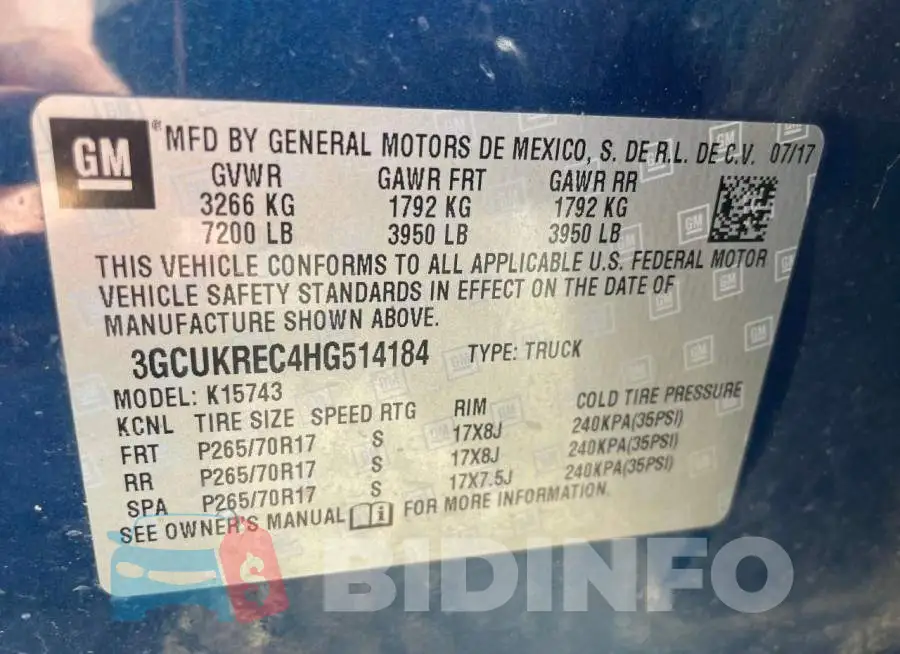 3GCUKREC4HG514184 Photo# 10