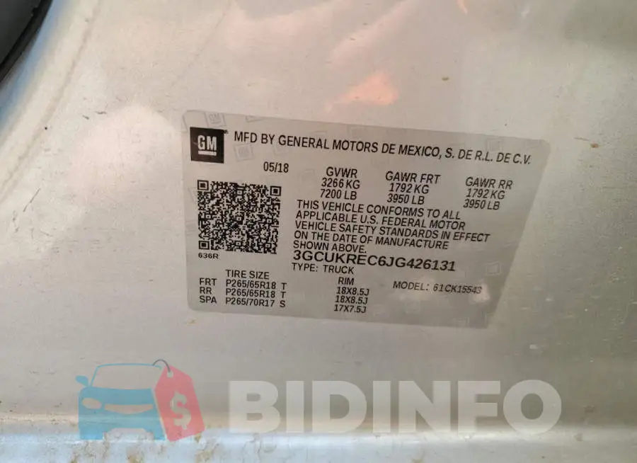 3GCUKREC6JG426131 Photo# 12