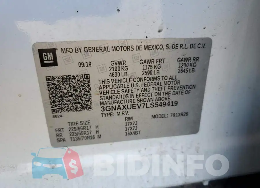 3GNAXUEV7LS549419 Photo# 13