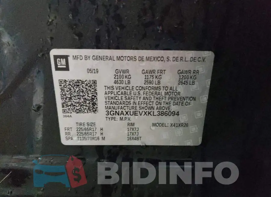 3GNAXUEVXKL386094 Photo# 14