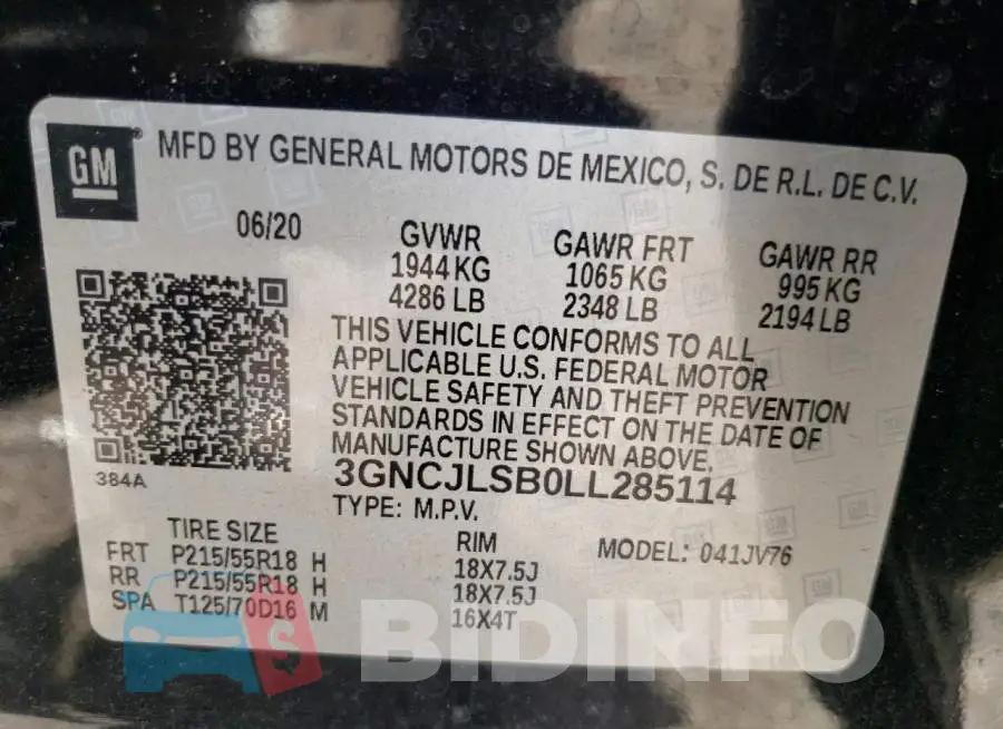 3GNCJLSB0LL285114 Photo# 12