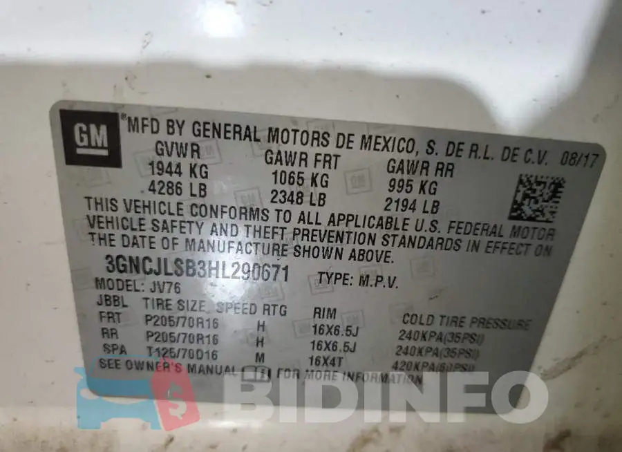 3GNCJLSB3HL290671 Photo# 13