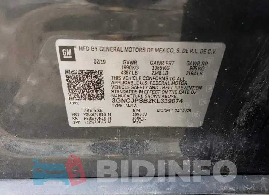3GNCJPSB2KL319074 Photo# 13