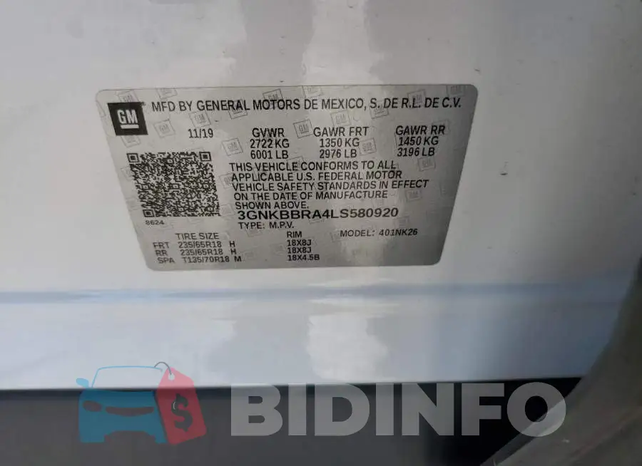 3GNKBBRA4LS580920 Photo# 13