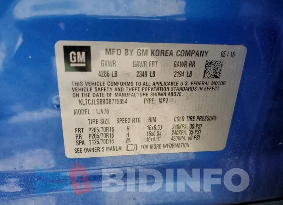 KL7CJLSB8GB715954 Photo# 13