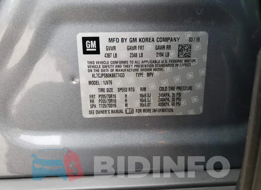 KL7CJPSB0KB877433 Photo# 13