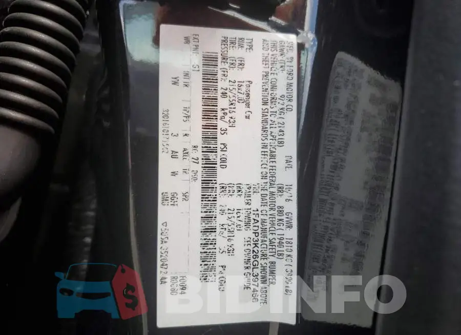 1FADP3K26GL397466 Photo# 13