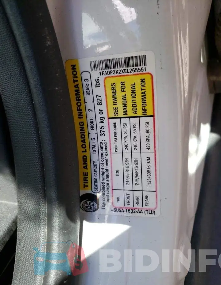 1FADP3K2XEL265551 Photo# 12