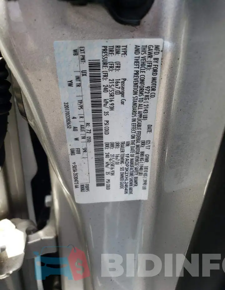 1FADP3K2XHL246406 Photo# 12