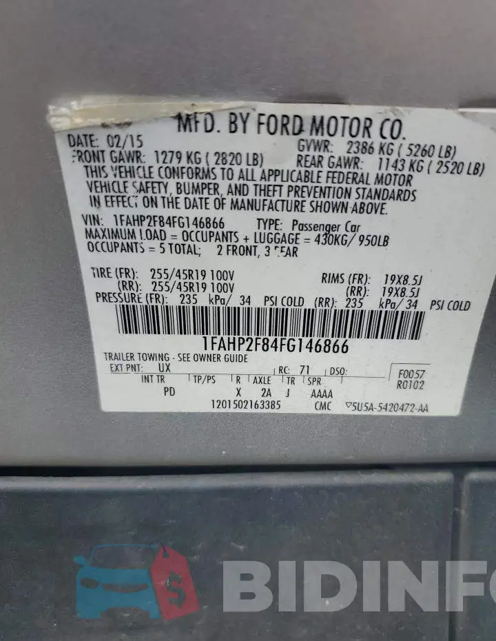1FAHP2F84FG146866 Photo# 12