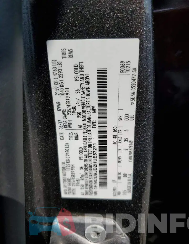 1FMCU9JD2HUE57271 Photo# 13