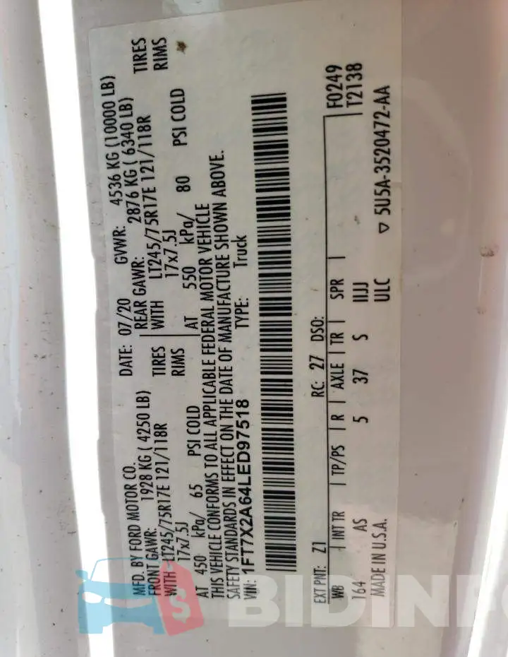 1FT7X2A64LED97518 Photo# 12