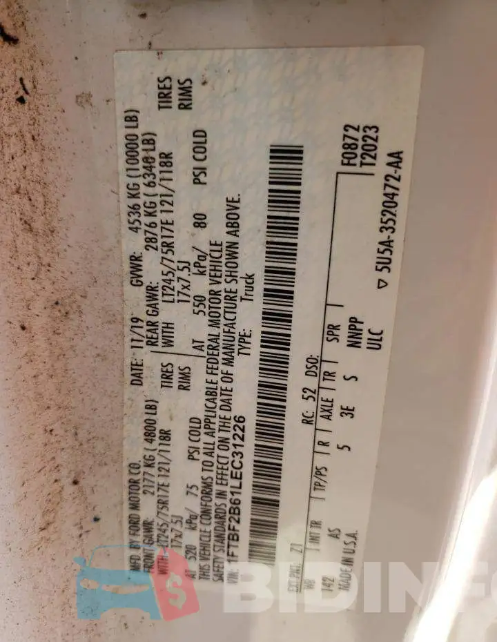 1FTBF2B61LEC31226 Photo# 12