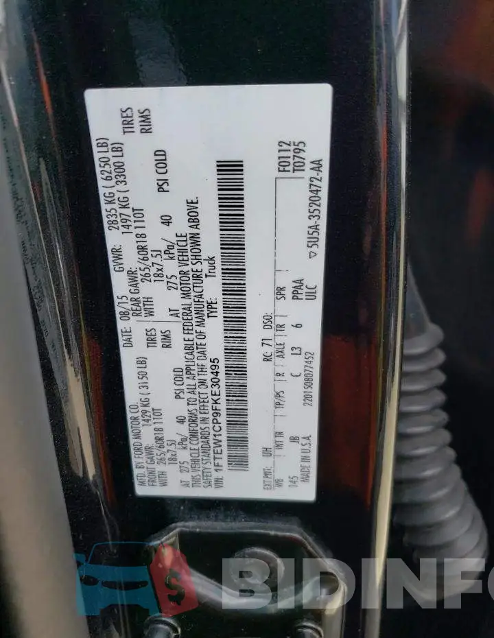 1FTEW1CP9FKE30495 Photo# 13