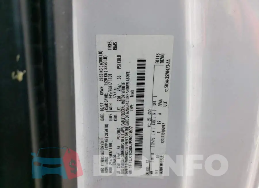 1FTEX1CB8JFB01807 Photo# 13