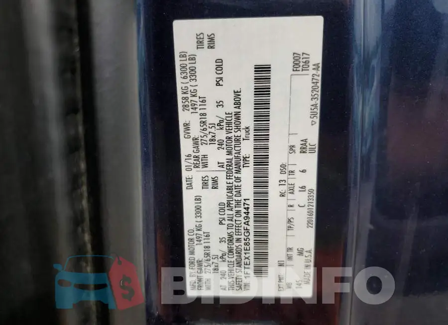 1FTEX1E85GFA94471 Photo# 12