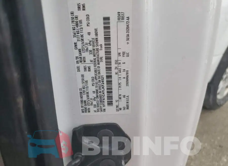 1FTFX1C41LKF24521 Photo# 12