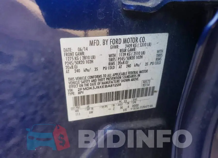 2FMDK3J9XEBA81228 Photo# 13