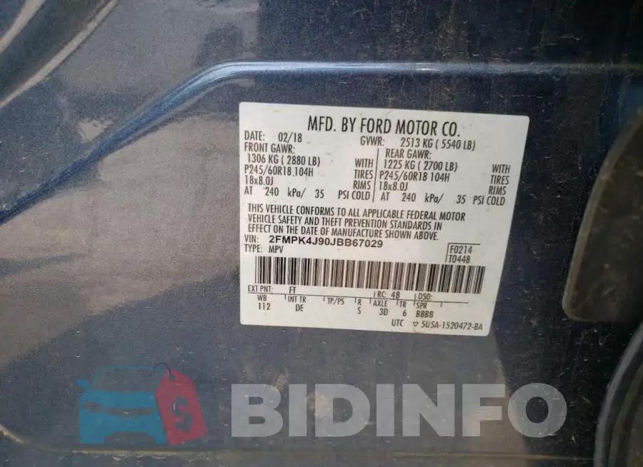 2FMPK4J90JBB67029 Photo# 13