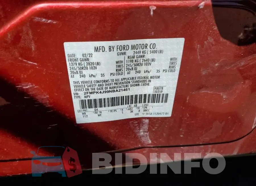 2FMPK4J99NBA21461 Photo# 13