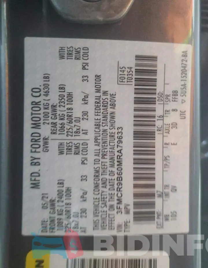 3FMCR9B60MRA79633 Photo# 13
