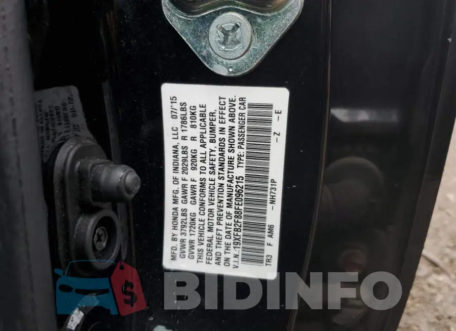 19XFB2F88FE096215 Photo# 12