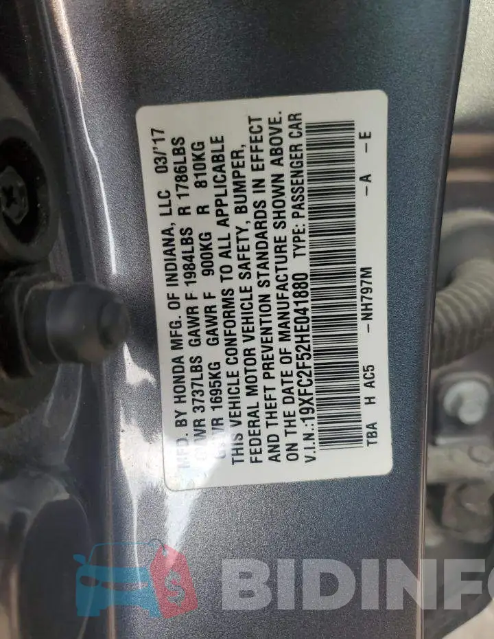19XFC2F52HE041880 Photo# 12