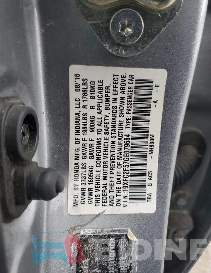 19XFC2F57GE079684 Photo# 12