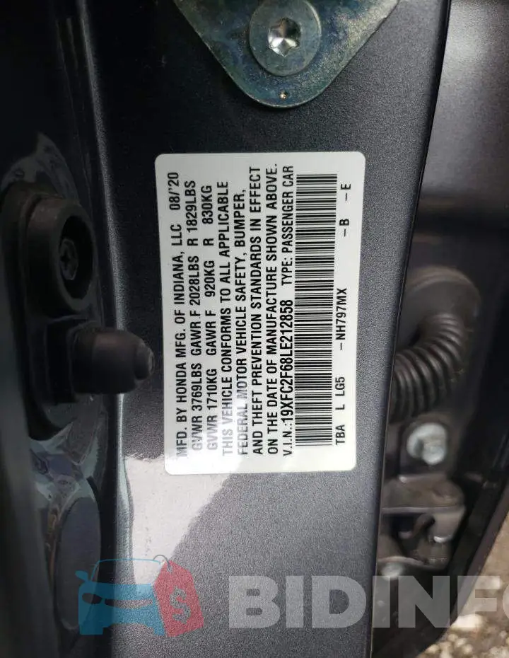 19XFC2F68LE212858 Photo# 12