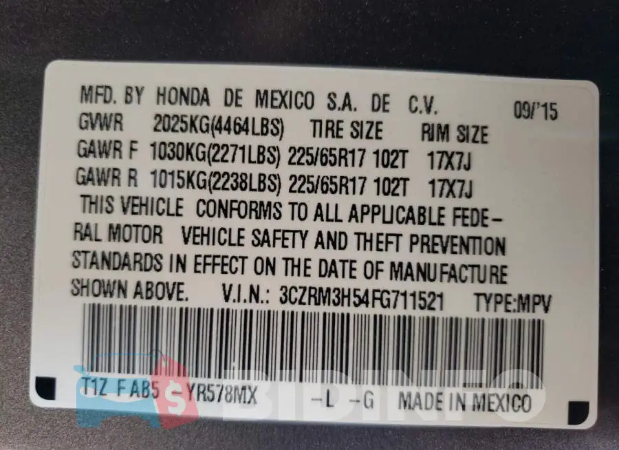 3CZRM3H54FG711521 Photo# 13